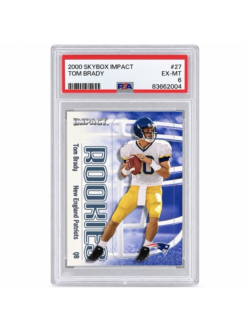 2000 SkyBox Impact Tom Brady #27 Rookie RC PSA 6 EX-MT New England Patriots